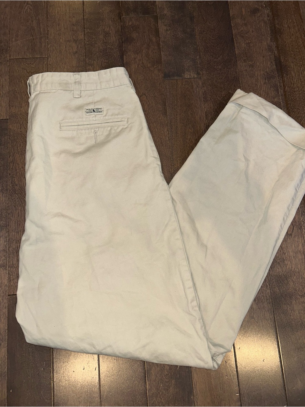 Polo Ralph Lauren Men's Light Cream Chino Pants with stitched Vintage Logo 34x34